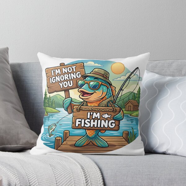 Item preview,  Funny Fishing Design – I'm Not Ignoring You, I'm Fishing designed and sold by nouri el wardi.
