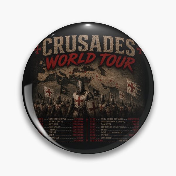 Item preview, Crusades World Tour Medieval Knight Parody designed and sold by Retr0Tshirts.