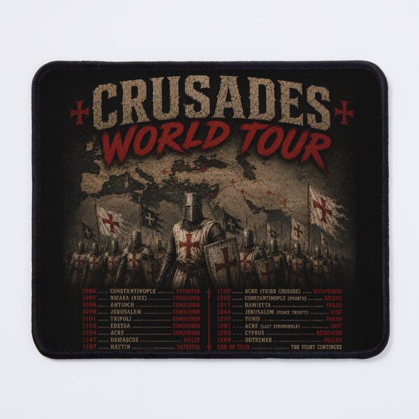 Item preview, Crusades World Tour Medieval Knight Parody designed and sold by Retr0Tshirts.
