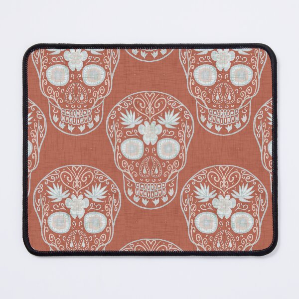 Item preview, Terracotta red Day Of The Dead Sugar Skull designed and sold by Anne Londez Studio.