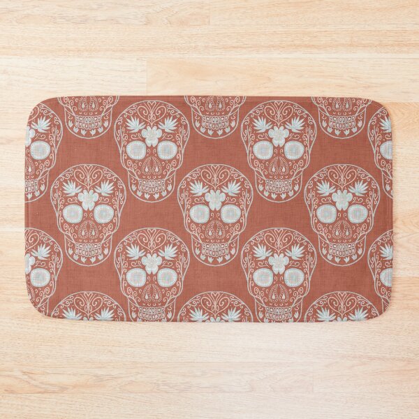Item preview, Terracotta red Day Of The Dead Sugar Skull designed and sold by Anne Londez Studio.
