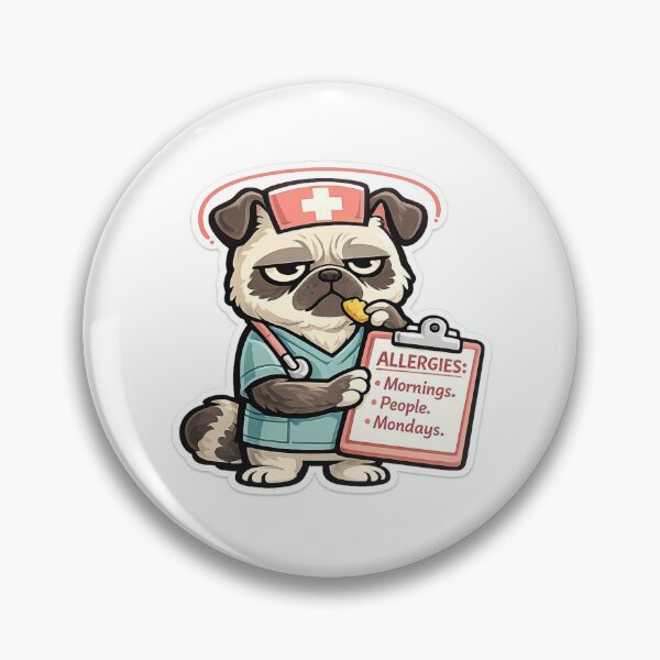 Item preview, Grumpy Nurse Pug Funny Medical Healthcare Worker Gift designed and sold by Gentlestate.