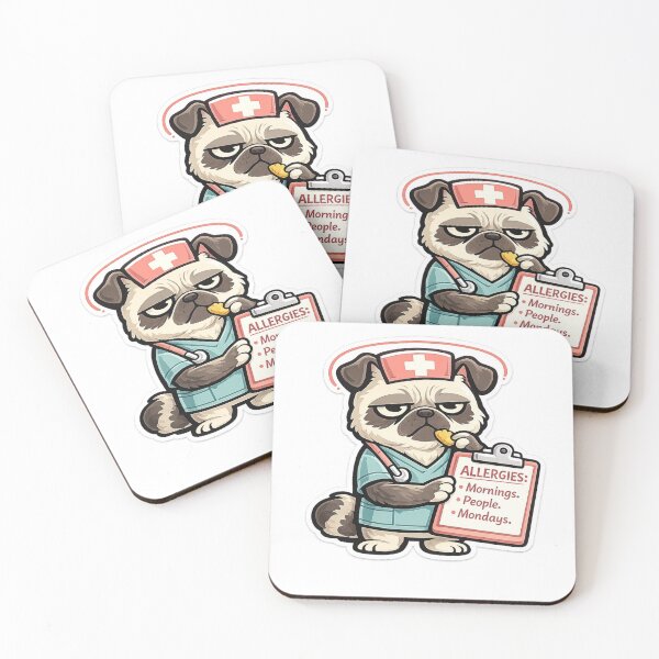 Item preview, Grumpy Nurse Pug Funny Medical Healthcare Worker Gift designed and sold by Gentlestate.