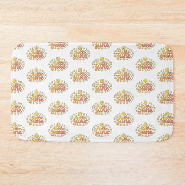 Item preview, Hello June Summer Sticker Yellow Pink Orange Sunset Cute Pretty Aesthetic Vibe Sunshine Clouds Doodle Artistic Abstract designed and sold by SamiraArts.