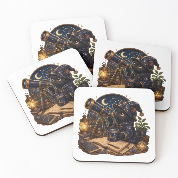 Item preview, Black Cat Astronomer designed and sold by EveryMeme.