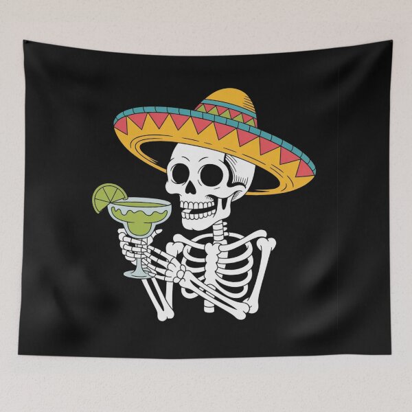 Item preview, Festive Skeleton Drinking Margarita Funny Mexican Fiesta Design designed and sold by NatArtSA.