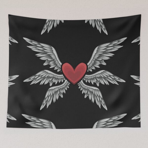 Item preview, Angelic heart and feathered wings  designed and sold by AngelPainter.