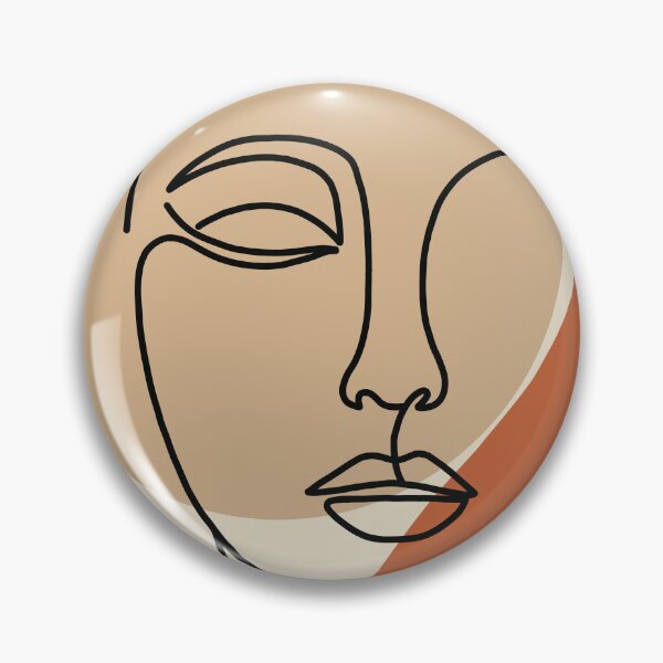 Item preview, Minimalist One Line Woman Face Art Terracotta Abstract designed and sold by AliAltinelArt.