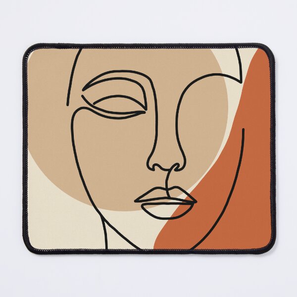Item preview, Minimalist One Line Woman Face Art Terracotta Abstract designed and sold by AliAltinelArt.