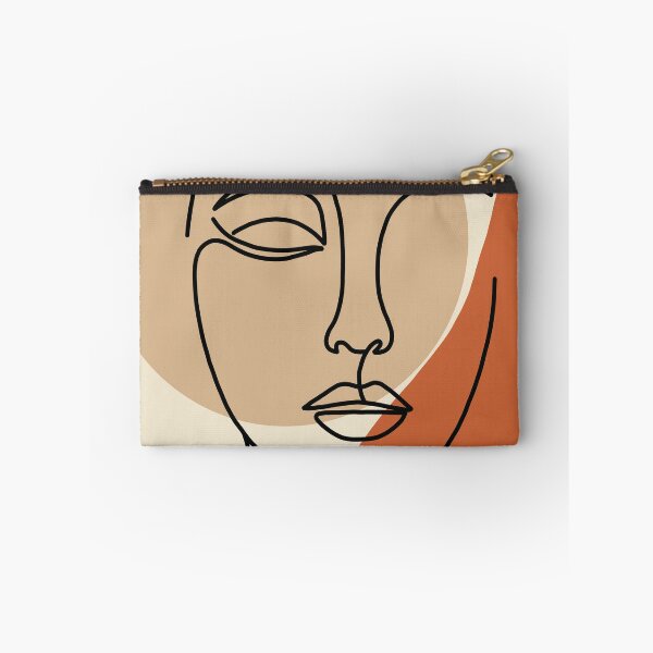 Item preview, Minimalist One Line Woman Face Art Terracotta Abstract designed and sold by AliAltinelArt.