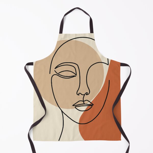 Item preview, Minimalist One Line Woman Face Art Terracotta Abstract designed and sold by AliAltinelArt.