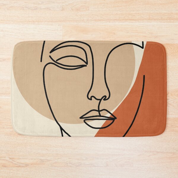 Item preview, Minimalist One Line Woman Face Art Terracotta Abstract designed and sold by AliAltinelArt.