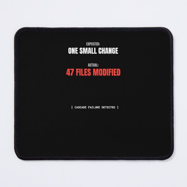 Item preview, One Small Change 47 Files Modified Funny Programmer Meme designed and sold by BuggedThreads.