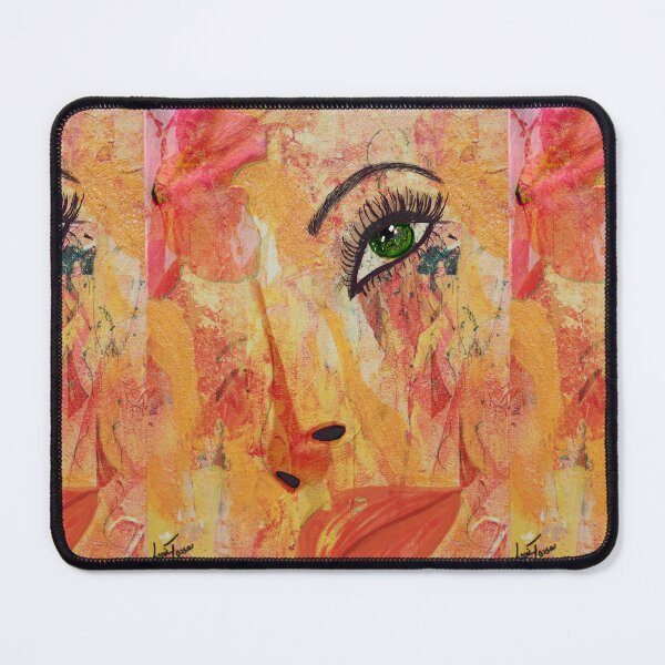 Item preview, Green Eyed Woman in Warm Abstract Portrait designed and sold by LorieFossaArt.