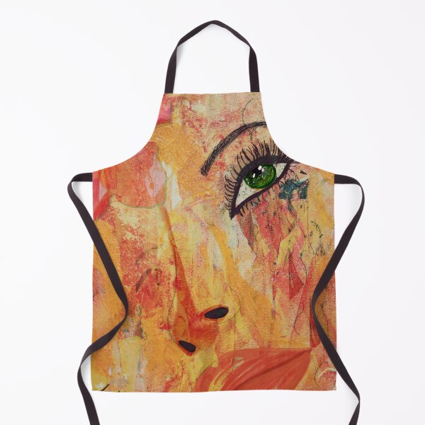 Item preview, Green Eyed Woman in Warm Abstract Portrait designed and sold by LorieFossaArt.