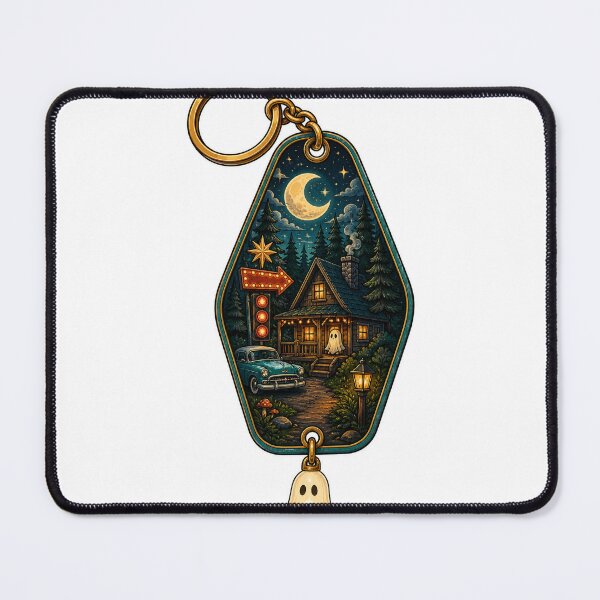 Item preview, Haunted Cabin Motel Keychain designed and sold by EveryMeme.