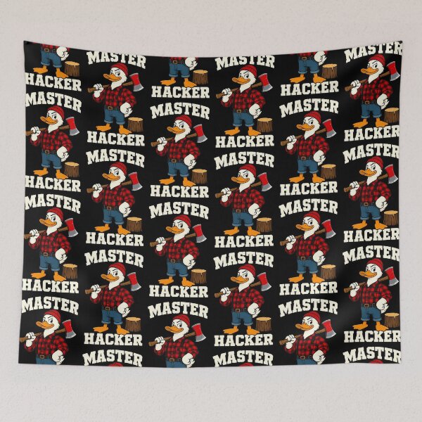 Item preview, Master Hacker Funny Lumberjack Duck Design designed and sold by TeeTimeTreasure.