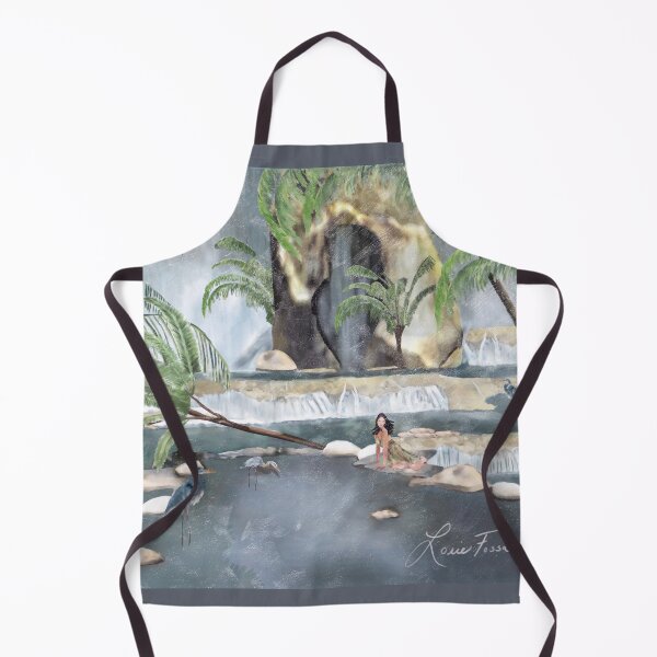Item preview, Woman by Tropical Waterfall in Lush Jungle Paradise designed and sold by LorieFossaArt.