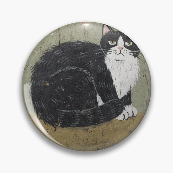 Item preview, Tuxedo Cat Loaf Naive Folk Art Painting designed and sold by PictorialWhimsy.