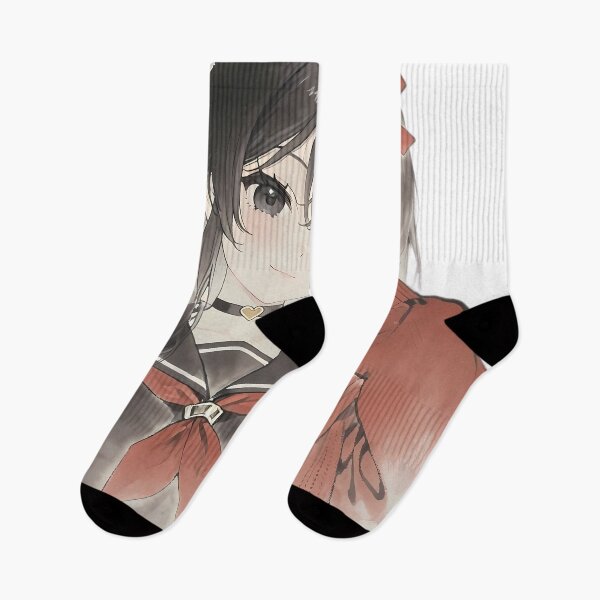 Item preview, ​Cute Goth Anime Girl in Red and Black Sailor Uniform designed and sold by HezeOtakuArt.