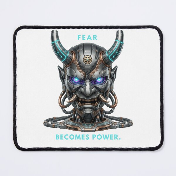 Item preview, Cyberpunk Oni Mask: Fear Becomes Power Japanese Mecha designed and sold by CalmFrameArt.