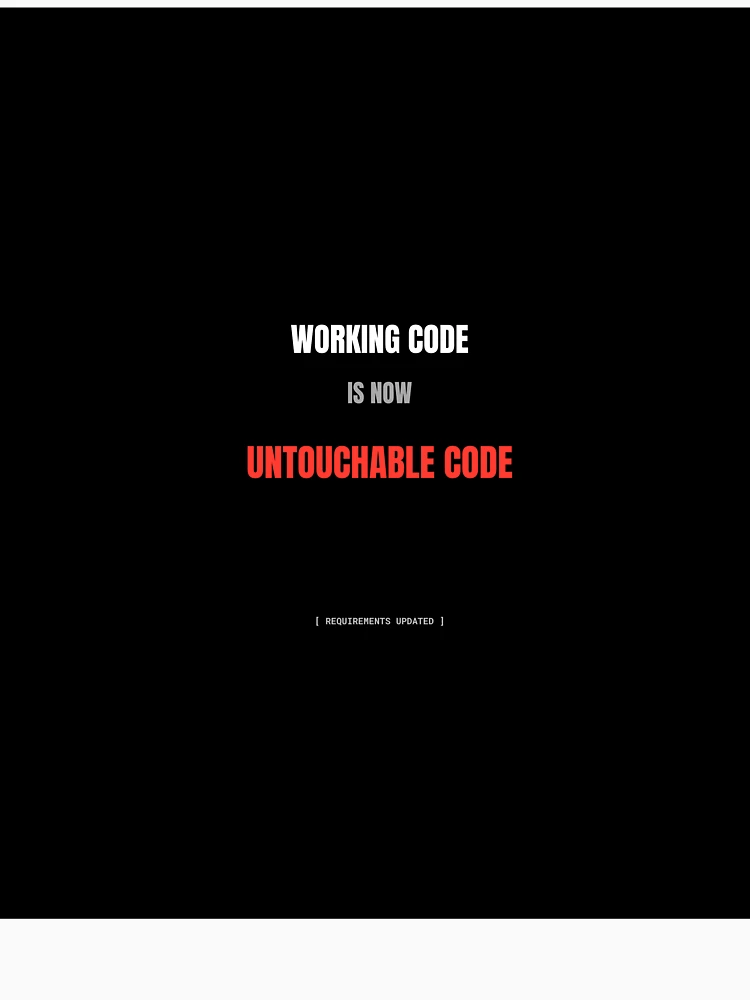 Thumbnail 6 of 6, Pullover Hoodie, Working Code Is Now Untouchable Code Funny Programmer Developer Humor designed and sold by BuggedThreads.