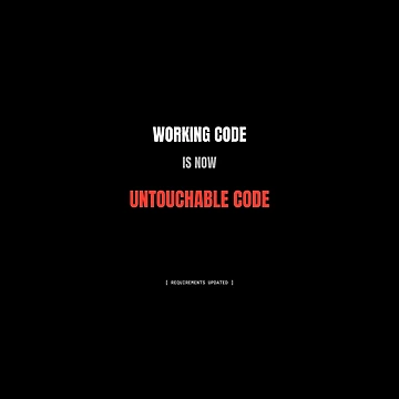Artwork thumbnail, Working Code Is Now Untouchable Code Funny Programmer Developer Humor by BuggedThreads