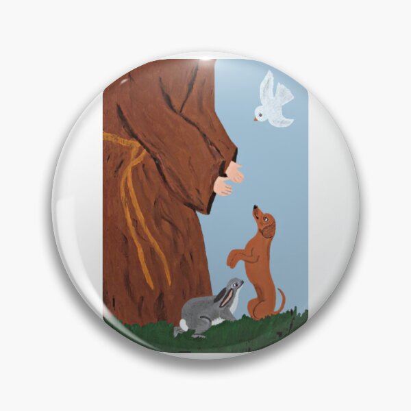 Item preview, Saint Francis of Assisi with dachshund, bunny and dove designed and sold by Squirreldumplings.