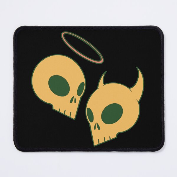 Item preview, Yellow green hue Angel and devil skulls designed and sold by AngelPainter.