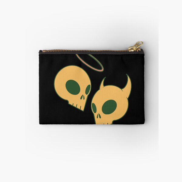 Item preview, Yellow green hue Angel and devil skulls designed and sold by AngelPainter.
