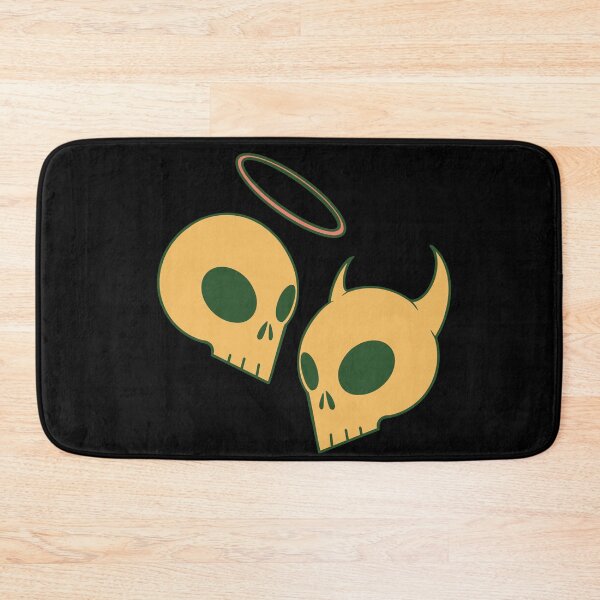 Item preview, Yellow green hue Angel and devil skulls designed and sold by AngelPainter.