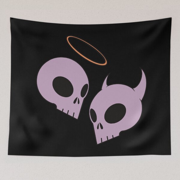 Item preview, Pink Angel and devil skulls designed and sold by AngelPainter.