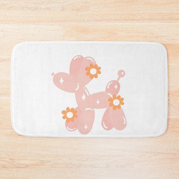 Item preview, Pastel Pink Balloon Dog with Retro Flowers Aesthetic designed and sold by INK-ORA.
