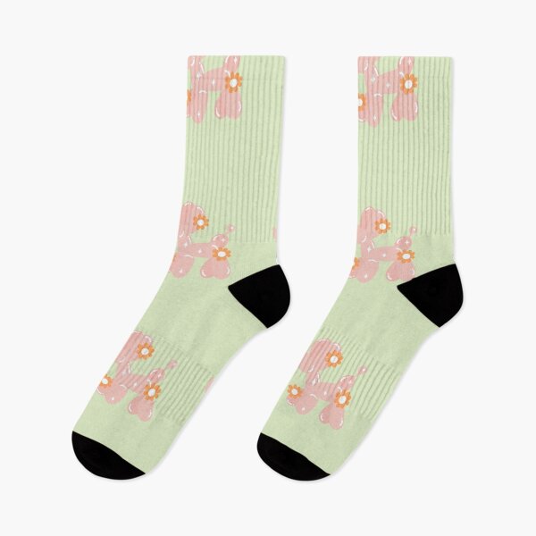 Item preview, Pastel Pink Balloon Dog with Retro Flowers Aesthetic designed and sold by INK-ORA.