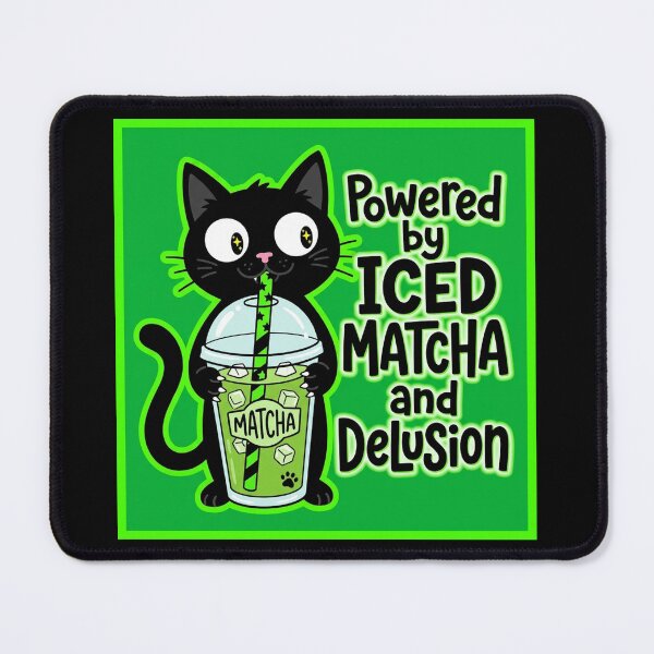 Item preview, Powered by Iced Matcha and Delusion Funny Cat Sticker designed and sold by Cat Meme Fund.