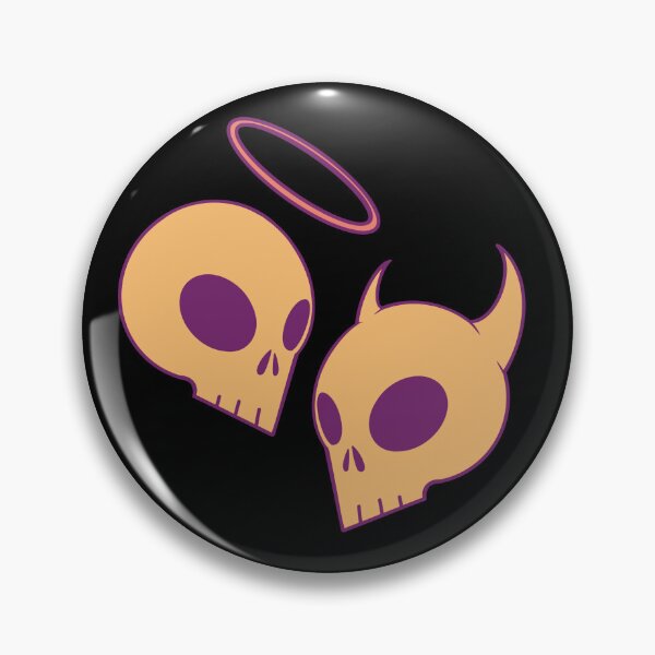 Item preview, Orange purple hue Angel and devil skulls designed and sold by AngelPainter.