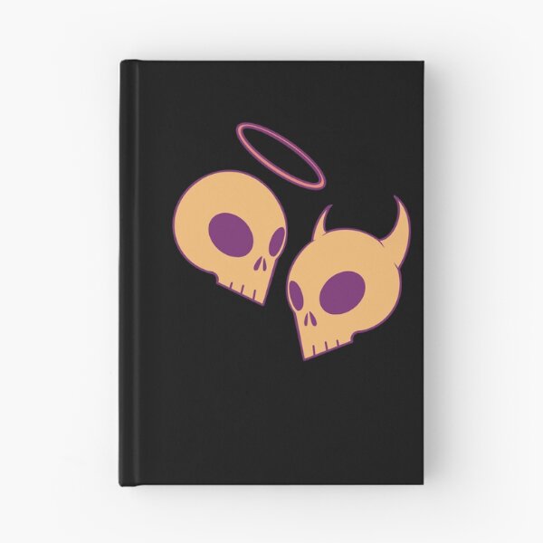 Item preview, Orange purple hue Angel and devil skulls designed and sold by AngelPainter.