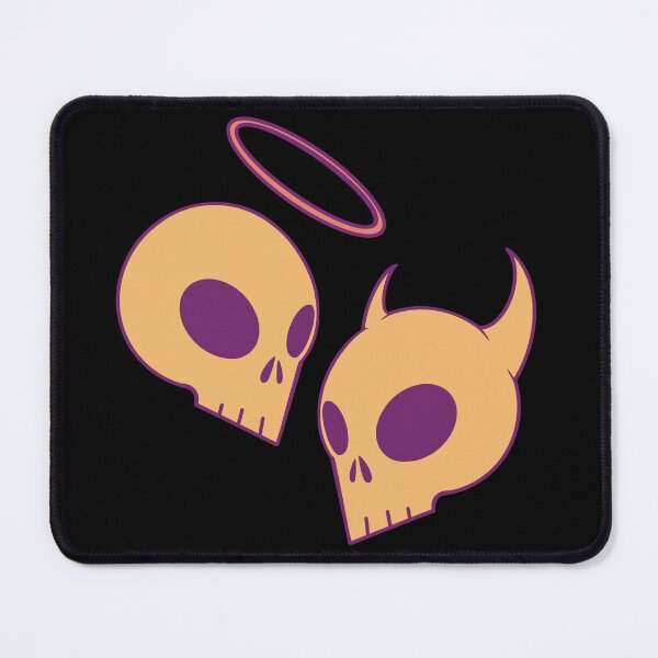 Item preview, Orange purple hue Angel and devil skulls designed and sold by AngelPainter.