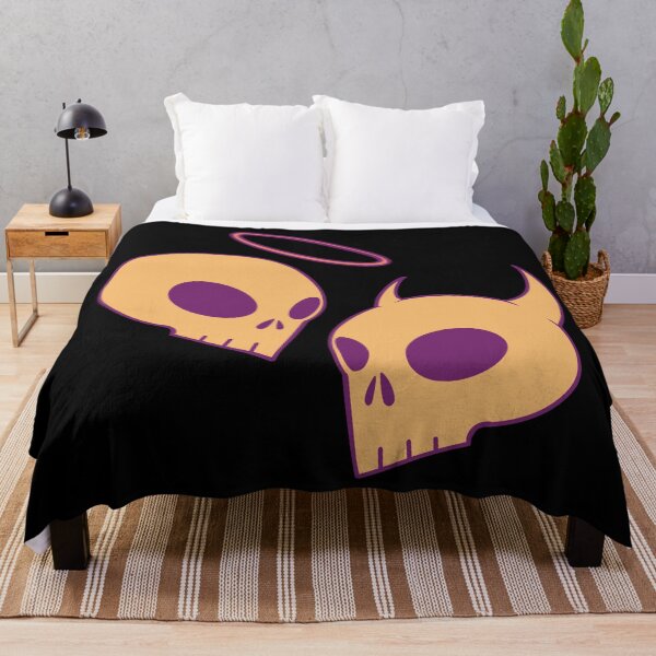 Item preview, Orange purple hue Angel and devil skulls designed and sold by AngelPainter.