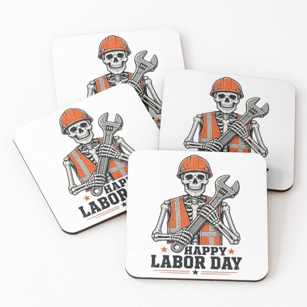 Item preview, Happy Labor Day Worker Skull designed and sold by SaryaSmyth19.