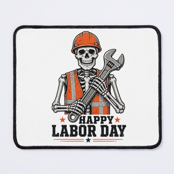 Item preview, Happy Labor Day Worker Skull designed and sold by SaryaSmyth19.