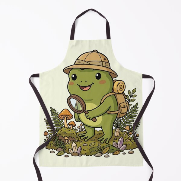 Item preview, Cute Kawaii Frog Explorer PNG | Goblincore Frog Cartoon Sticker Design | Forest Adventure T-Shirt Illustration designed and sold by NeonKawaiiCo.