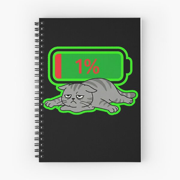 Item preview, Low Battery 1 Percent Tired Cat Depressed Meme Sticker designed and sold by Cat Meme Fund.