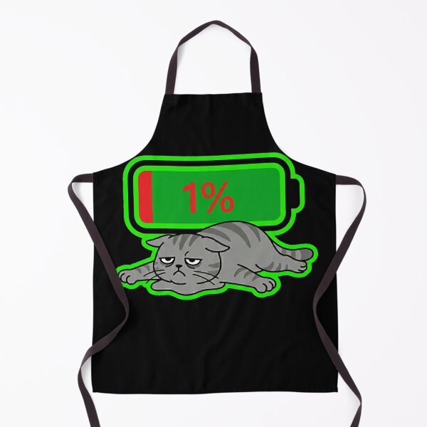 Item preview, Low Battery 1 Percent Tired Cat Depressed Meme Sticker designed and sold by Cat Meme Fund.