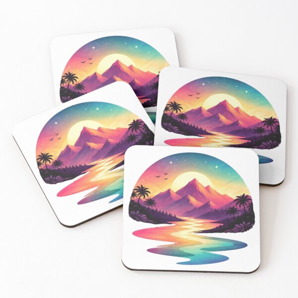 Item preview, Colorful Mountain Sunset River Art designed and sold by 0606PM.