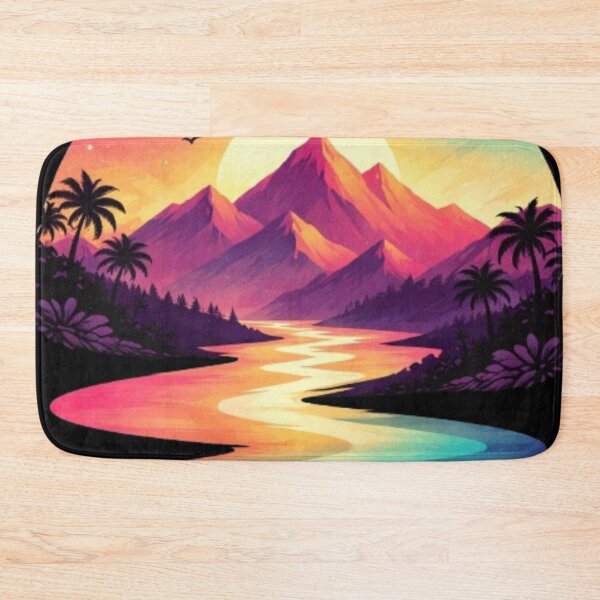 Item preview, Colorful Mountain Sunset River Art designed and sold by 0606PM.