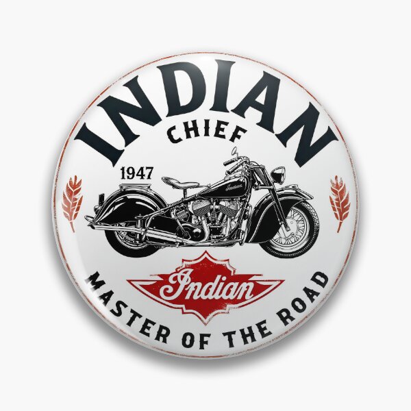 Item preview, 1947 Indian Chief Vintage Motorcycle Classic Emblem Master of the Road designed and sold by EdGraphy.