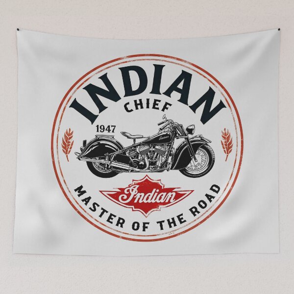 Item preview, 1947 Indian Chief Vintage Motorcycle Classic Emblem Master of the Road designed and sold by EdGraphy.