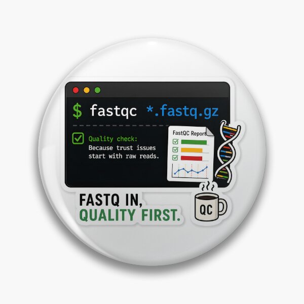 Item preview, FastQC Quality Control Bioinformatics Sticker designed and sold by HypatiaLab.