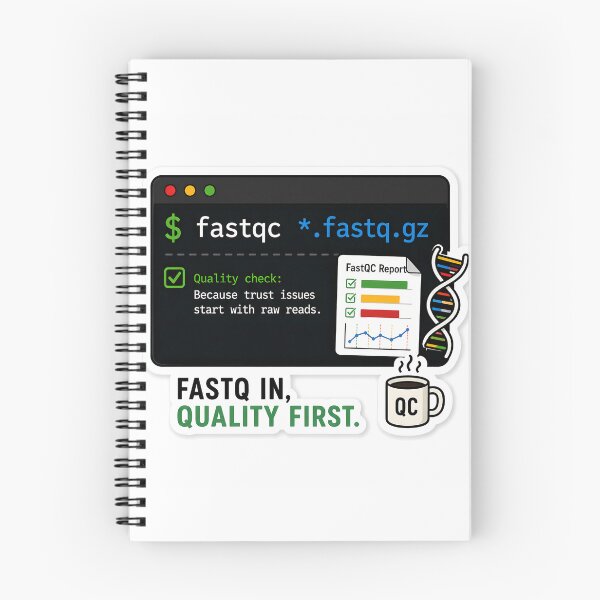 Item preview, Etiqueta de bioinformática de control de calidad FastQC designed and sold by HypatiaLab.